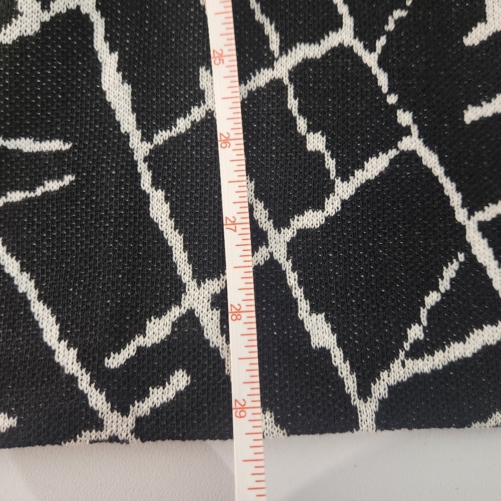 MING WANG Black and White Patterned Jacket with Yellow Trim, Size 2X - Picture 6 of 6